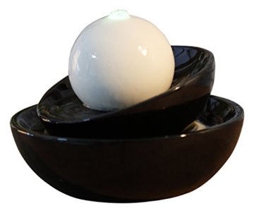 Zen’Light Zen Flow Zimmerbrunnen, schwarz/weiß, 23x23x18cm