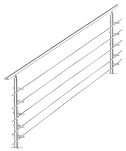 Geländer, Edelstahl, 160 cm, 5 Streben Vorschaubild