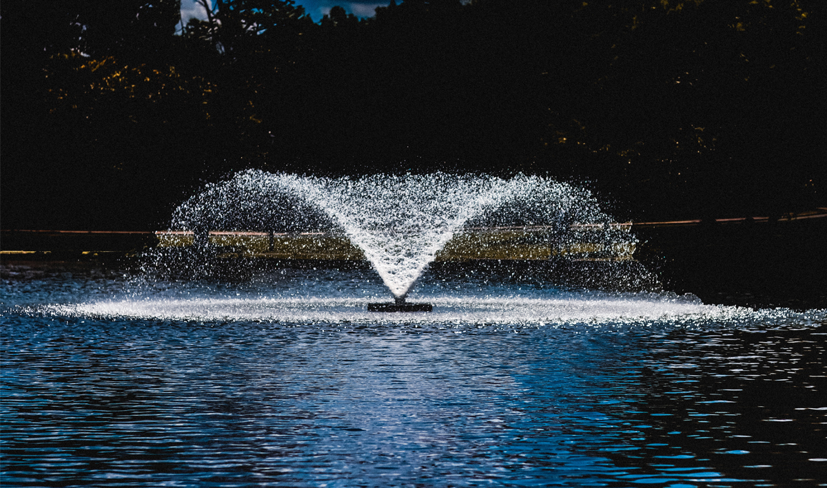 Springbrunnen im Teich