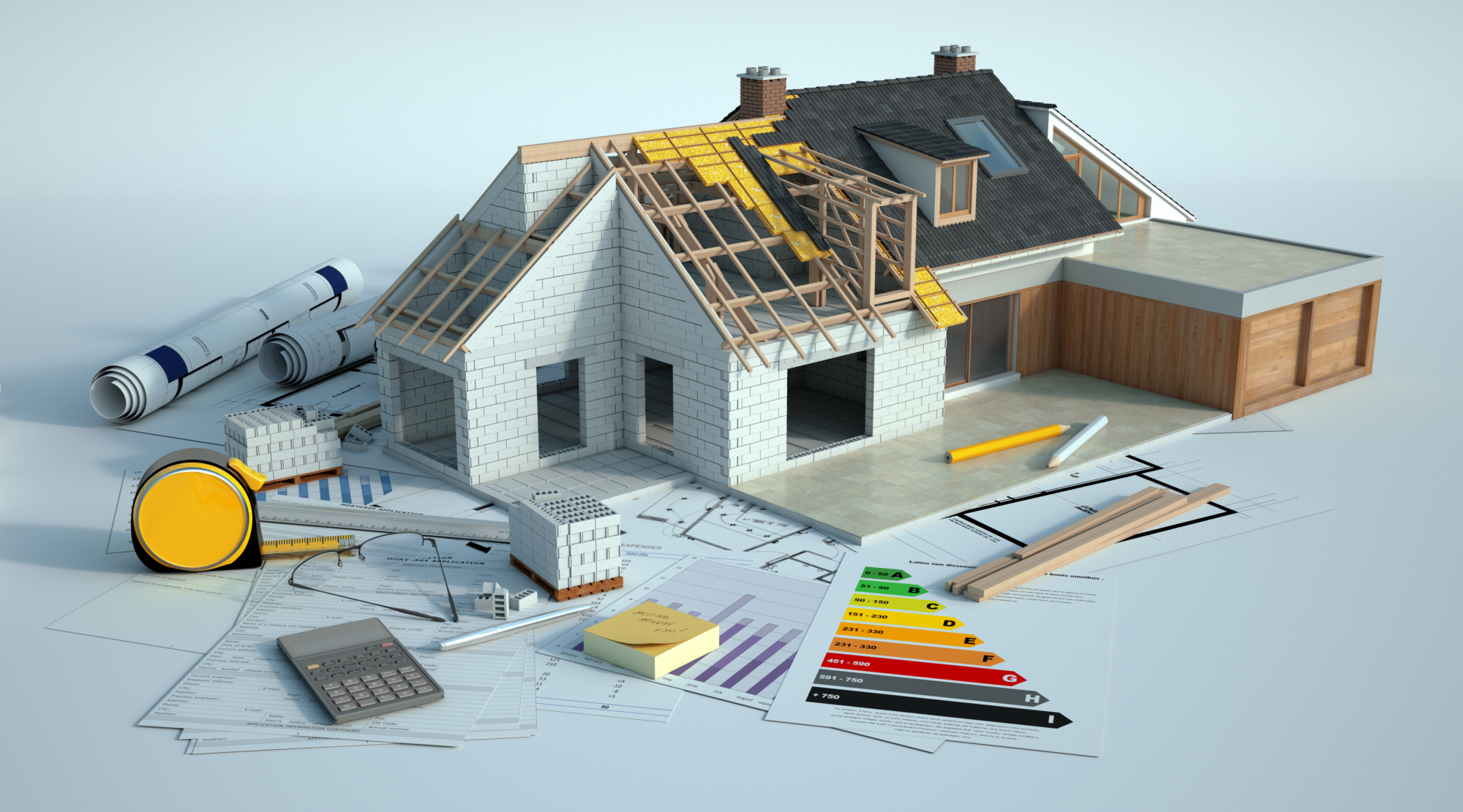3D-Rendering eines Hauses