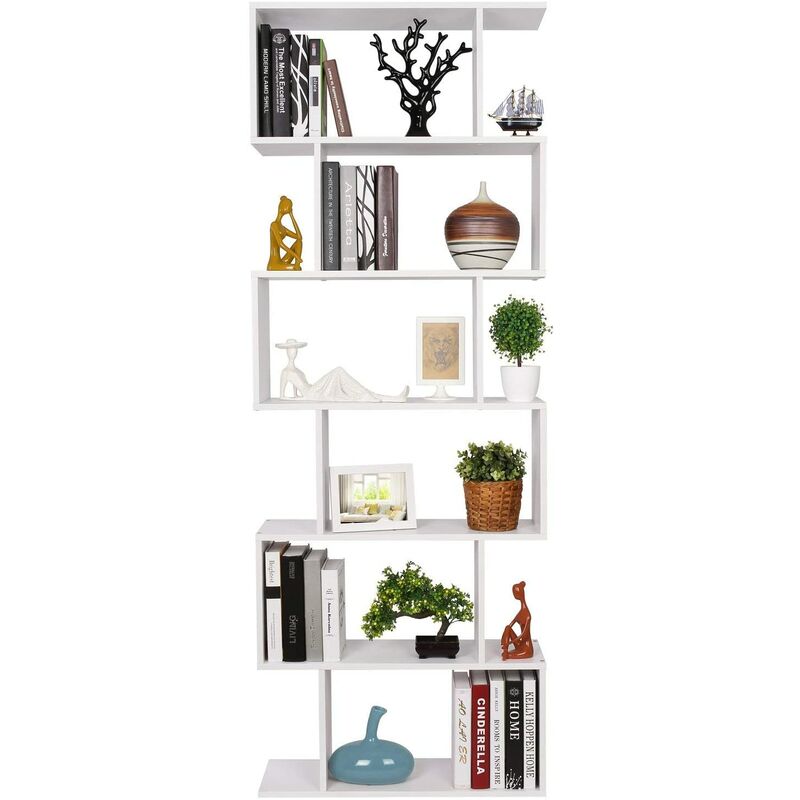 Homfa – Bücherregal Regal mit 6 Ebenen, Raumteiler Standregal Büroregal 190.5x70x23.5 cm, weiß Vorschaubild