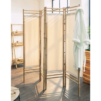 Paravent ‚Bambus‘ 180×180 cm braun, Raumteiler, Sichtschutz, Spanische Trennwand Vorschaubild