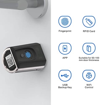 WELOCK TOUCH41 Fingerprint Türöffner Türschloss Fingerabdruck Scanner Schloss Elektronischer Schließzylnder IP65 Biometrischer mit und RFID Bluetooth WiFi Verbindung - 4